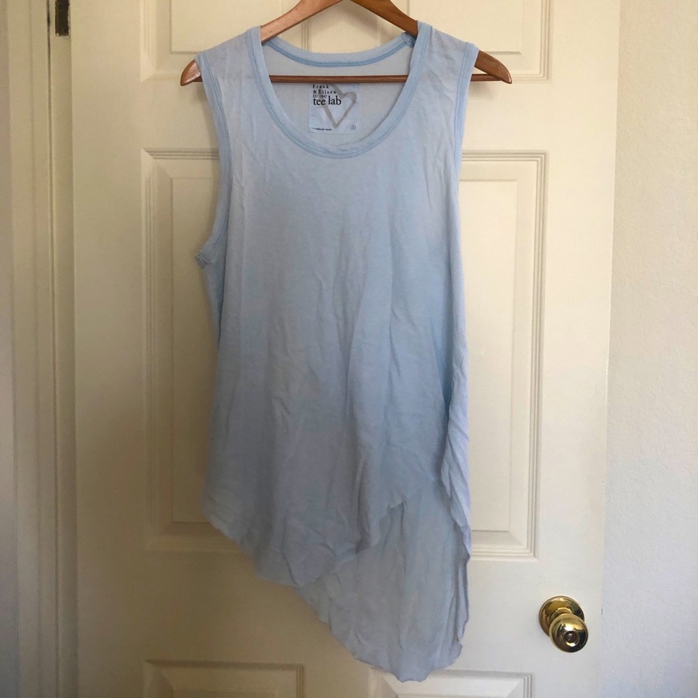 🌤 Asymmetrical Beachy Sleeveless Tunic - Sky Blue